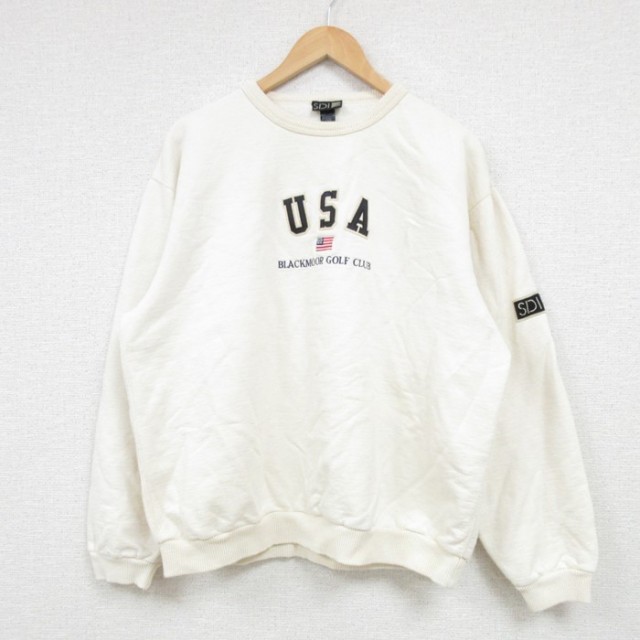 【50%OFF】SDI 90s 長袖スウェット USAロゴ ベージュ L | 古着