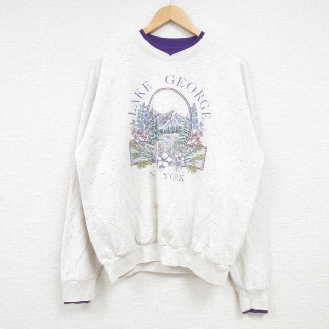 90s 長袖スウェット ニューヨーク グレー XL | 古着