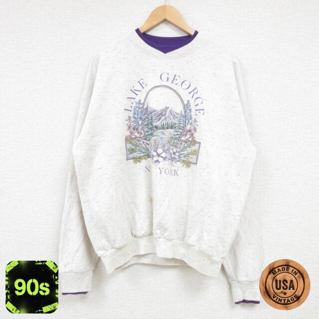 90s 長袖スウェット ニューヨーク グレー XL | 古着