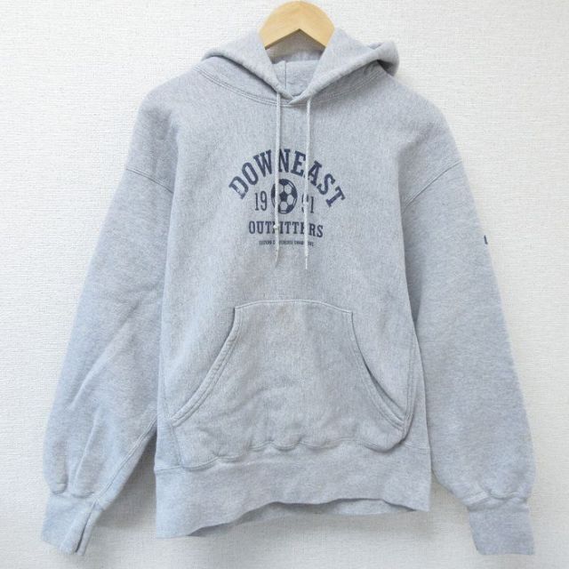 L★古着 リー Lee 長袖 スウェット パーカー メンズ 00年代 00s サッカーボール グレー 霜降り 25feb01 中古 スエット トレーナー トップス