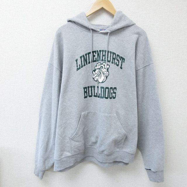 XL★古着 ジャージーズ 長袖 スウェット パーカー メンズ 00年代 00s ブルドッグ 大きいサイズ グレー 霜降り 25feb01 中古 スエット トレーナー トップス