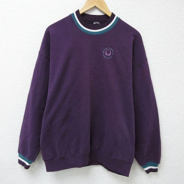 XL★古着 長袖 スウェット メンズ 00年代 00s ACUSHNET RUBBER CO クルーネック 紫 パープル 25feb01 中古 スエット トレーナー トップス