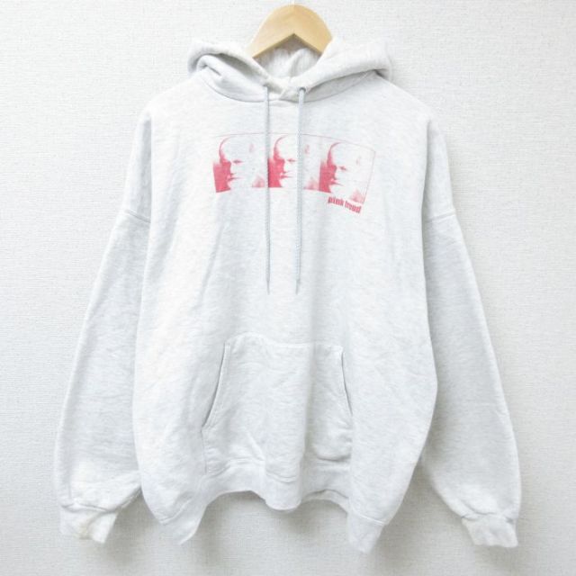 XL★古着 ヘインズ Hanes 長袖 ロック バンド スウェット パーカー メンズ 00年代 00s ピンクフロイド 大きいサイズ 薄グレー 霜降り 25feb05 中古 スエット トレーナー トップス