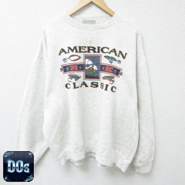 【50%OFF】アメリカンイーグル 00s 長袖スウェット 釣り グレー XL | 古着