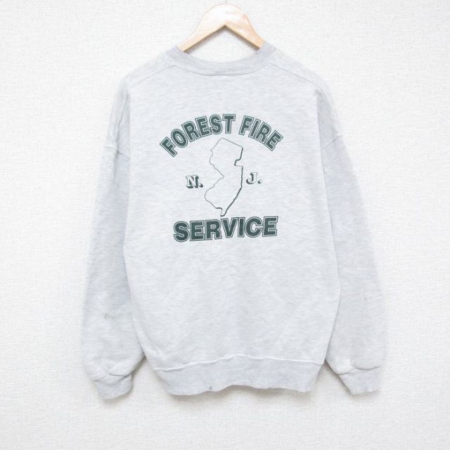 【50%OFF】XL★古着 ジャージーズ 長袖 スウェット メンズ 00年代 00s ニュージャージー クルーネック グレー 霜降り 25feb07 中古 スエット トレーナー トップス