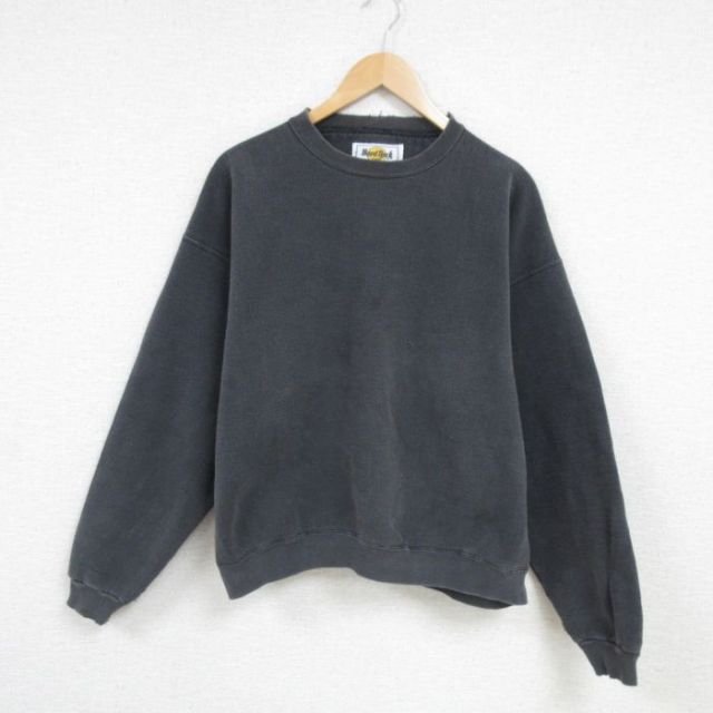 XL★古着 長袖 スウェット メンズ 90年代 90s ハードロックカフェ クルーネック USA製 濃グレー 25feb08 中古 スエット トレーナー トップス