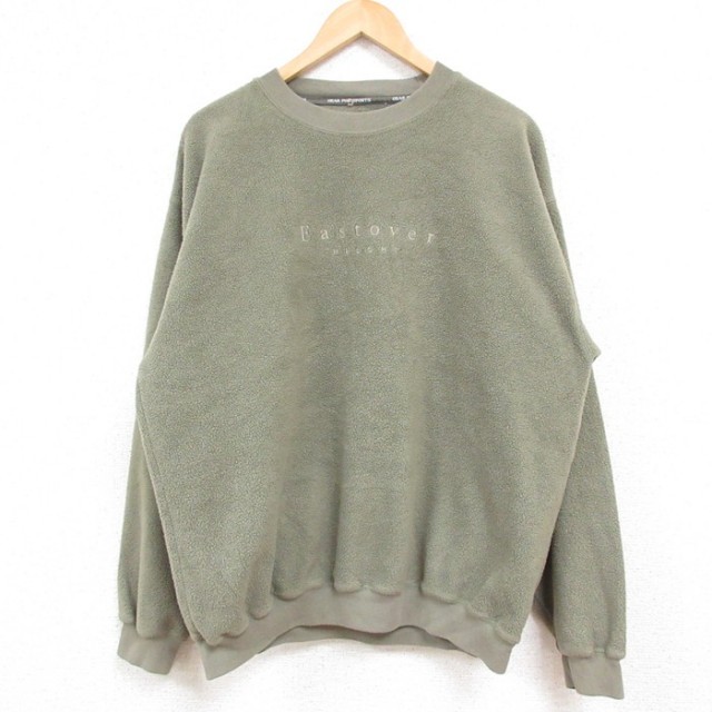 XL★古着 長袖 フリース トップス メンズ 00年代 00s Eastover 刺繍 ポリエステル クルーネック 薄緑 グリーン 25feb13 中古 スエット トレーナー