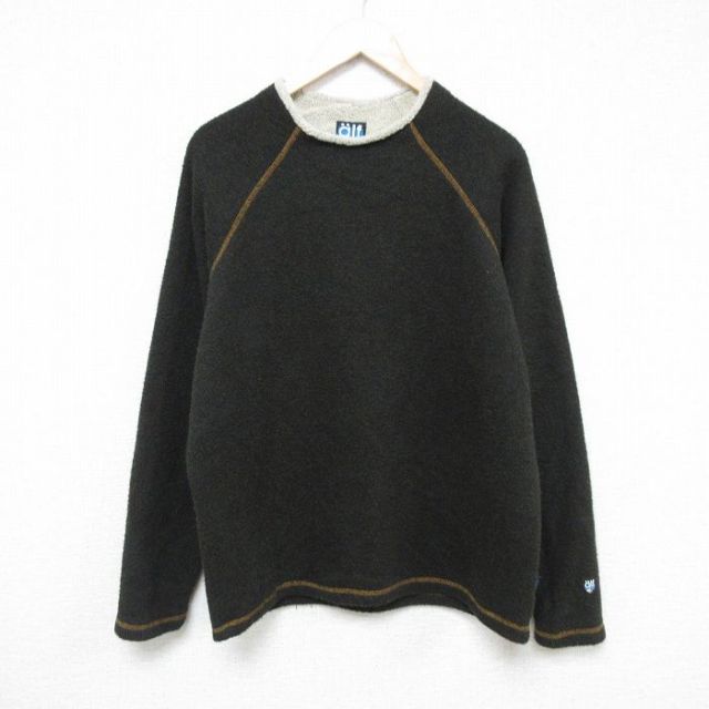 L★古着 alf 長袖 トップス メンズ 90年代 90s 表起毛 ラグラン クルーネック カナダ製 濃緑 グリーン 霜降り 25feb14 中古 スエット トレーナー
