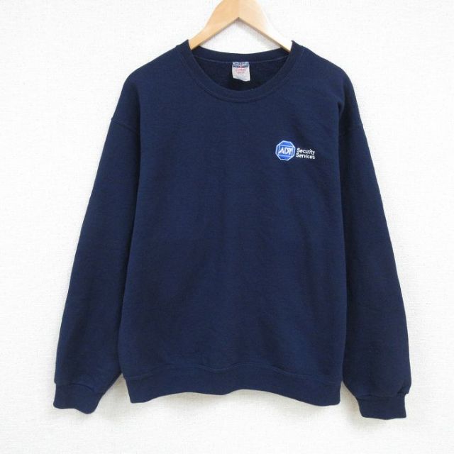 L★古着 ジャージーズ 長袖 スウェット メンズ 00年代 00s ADT クルーネック 紺 ネイビー 25feb17 中古 スエット トレーナー トップス