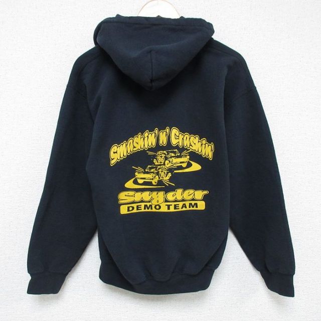 S★古着 長袖 スウェット パーカー メンズ 00年代 00s 車 黒 ブラック 25feb17 中古 スエット トレーナー トップス