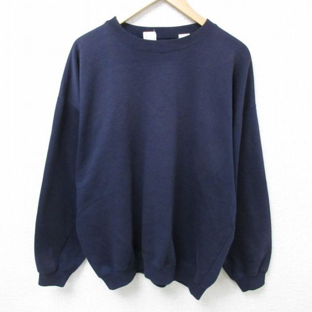 XL★古着 ギャップ GAP 長袖 スウェット メンズ 90年代 90s 無地 クルーネック 紺 ネイビー 25feb18 中古 スエット トレーナー トップス