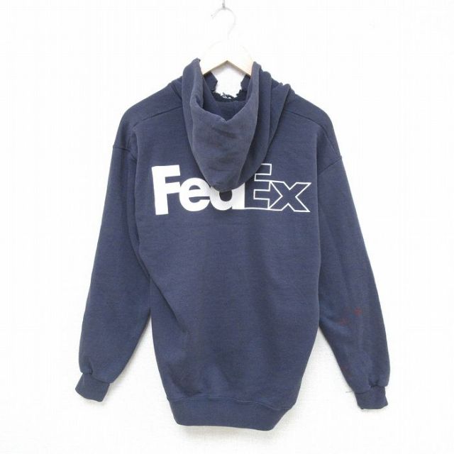 M★古着 リー Lee 長袖 スウェット パーカー メンズ 00年代 00s フェデックス 紺 ネイビー 25feb18 中古 スエット トレーナー トップス