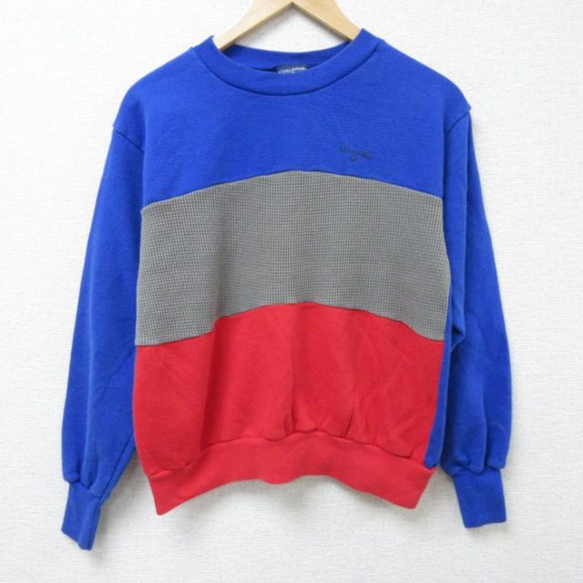 スポルディング 90s 長袖スウェット ワンポイントロゴ ブルー S | 古着
