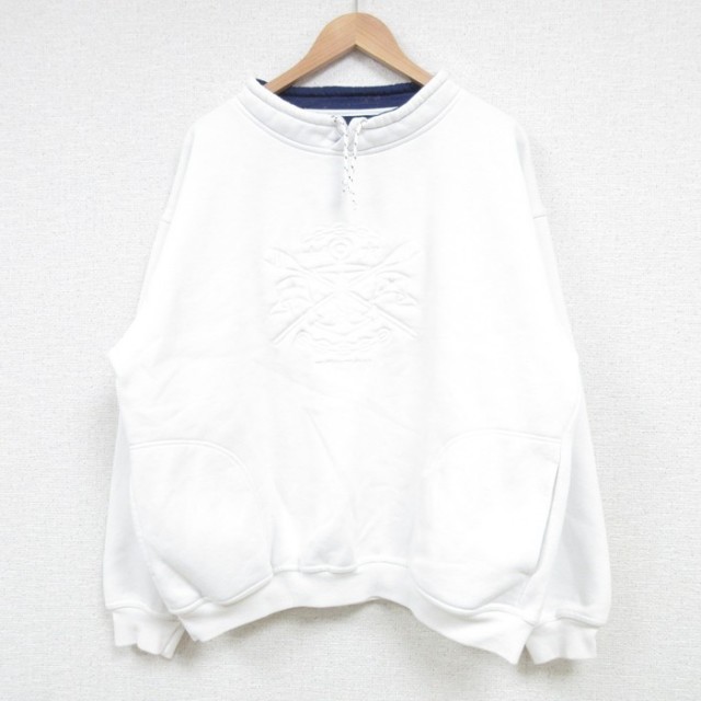 00s モックネックスウェット イカリ ホワイト XL | 古着