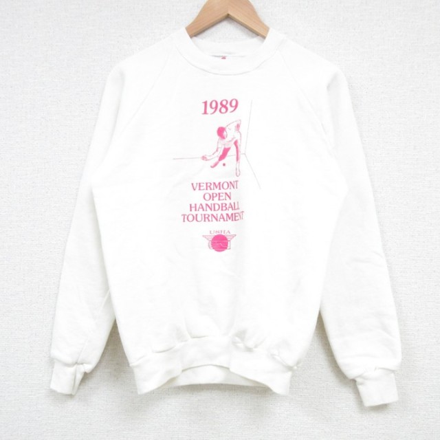 S★古着 ジャージーズ 長袖 スウェット メンズ 90年代 90s USHA ラグラン クルーネック USA製 白 ホワイト 25feb20 中古 スエット トレーナー トップス