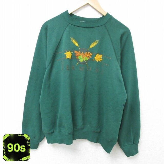 ヘインズ 90s ラグランスウェット バーモント葉 グリーン XL | 古着