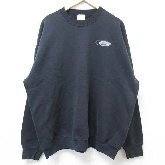 XL★古着 ウィルソン 長袖 スウェット メンズ 00年代 00s ワンポイントロゴ 大きいサイズ クルーネック 黒 ブラック 25feb25 中古 スエット トレーナー トップス