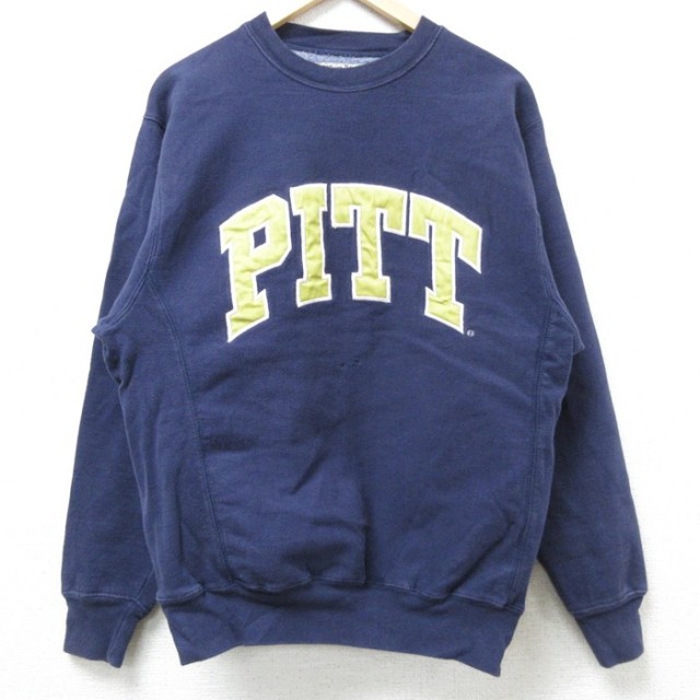 【50%OFF】S★古着 STEAVE＆BARRYS 長袖 スウェット メンズ PITT クルーネック 紺 ネイビー 25feb25 中古 スエット トレーナー トップス