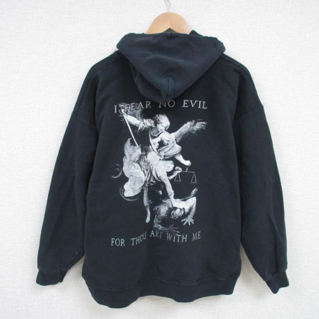 XL★古着 ヘインズ Hanes 長袖 スウェット パーカー メンズ 00年代 00s 天秤 黒 ブラック 25feb26 中古 スエット トレーナー トップス