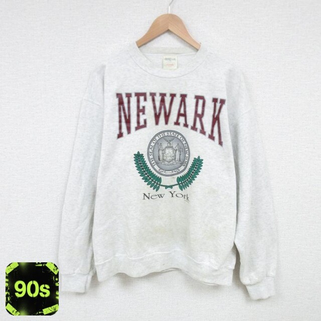 90s 長袖スウェット グレーチェック XL | 古着
