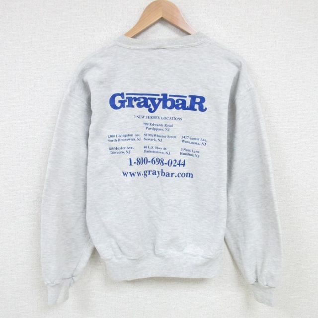 M★古着 ラッセル 長袖 スウェット メンズ 00年代 00s GraybaR クルーネック グレー 霜降り 25feb27 中古 スエット トレーナー トップス