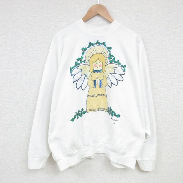 フルーツオブザルーム 90s 長袖スウェット 天使 ホワイト XL | 古着