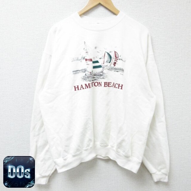 00s 長袖スウェット HAMPTON BEACH ホワイト XL | 古着