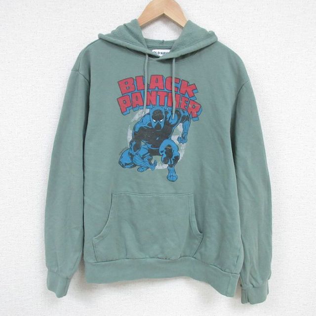 XL★古着 オールドネイビー OLD NAVY 長袖 スウェット パーカー メンズ マーベル ブラックパンサー 薄緑 グリーン 25mar01 中古 スエット トレーナー トップス