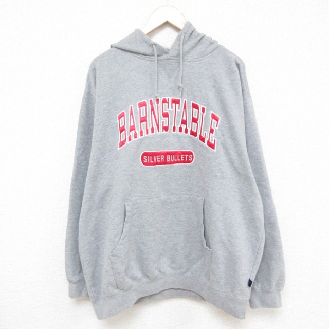 【50%OFF】XL★古着 ホロウェイ 長袖 スウェット パーカー メンズ 00年代 00s バーンスタブル 刺繍 大きいサイズ グレー 霜降り 25mar03 中古 スエット トレーナー トップス