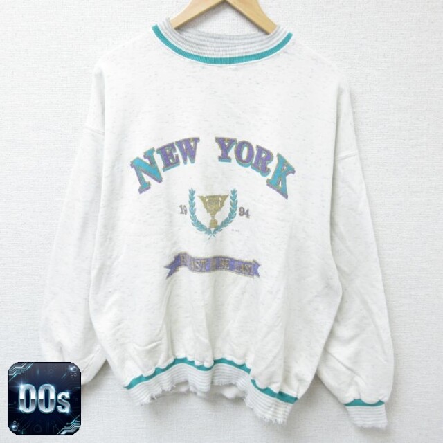 00s 長袖スウェット ニューヨーク グレー霜降り XL | 古着