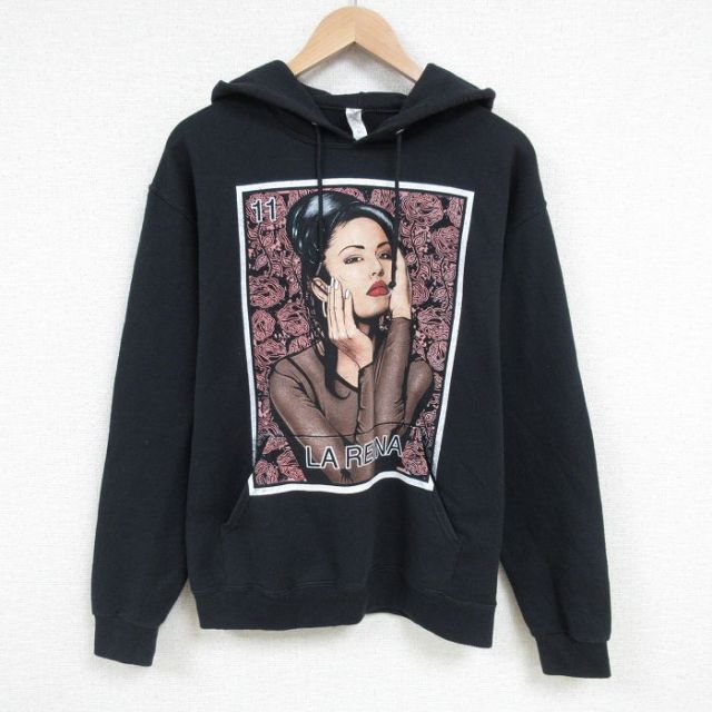 M★古着 ジャージーズ 長袖 ロック バンド スウェット パーカー メンズ LA REINA 黒 ブラック 25mar05 中古 スエット トレーナー トップス