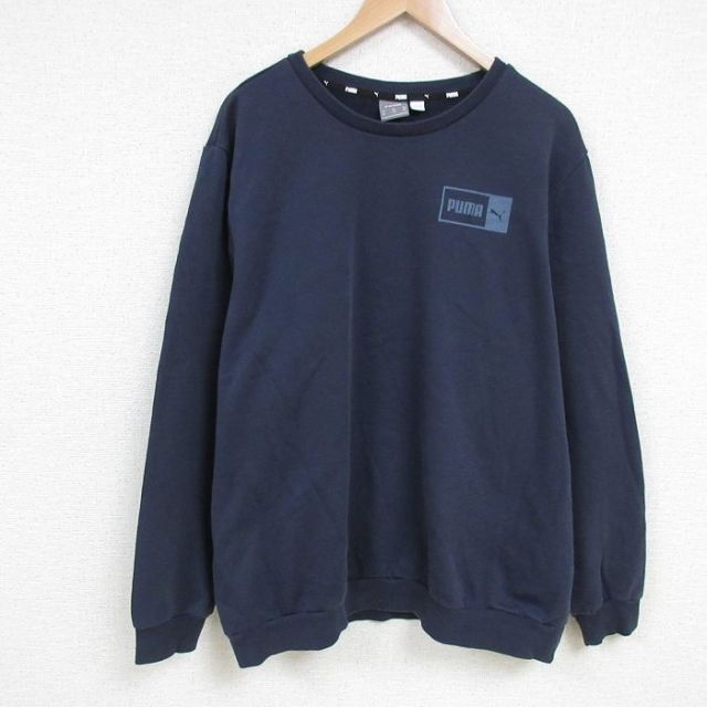 【50%OFF】プーマ 長袖スウェット ワンポイントロゴ ネイビー XL | 古着