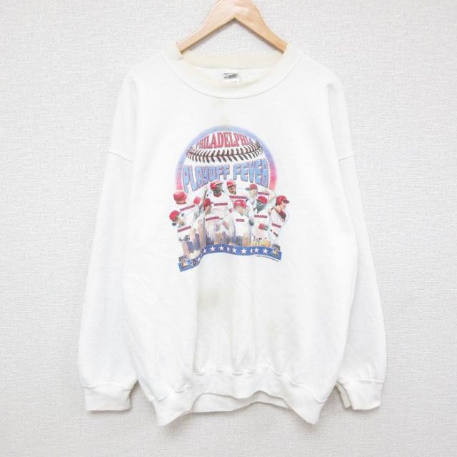 【50%OFF】00s 長袖スウェット フィラデルフィアフィリーズ ホワイト XL | 古着