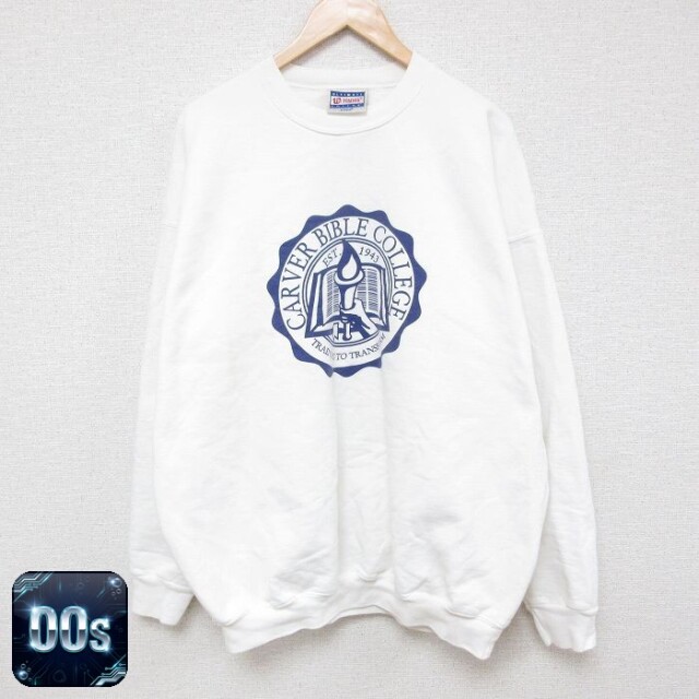 ヘインズ 00s 長袖スウェット カーバーバイブルカレッジ ホワイト XL | 古着