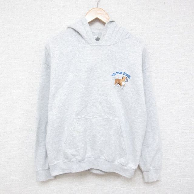 【50%OFF】L★古着 長袖 スウェット パーカー メンズ 00年代 00s 犬 グレー 霜降り 25mar05 中古 スエット トレーナー トップス