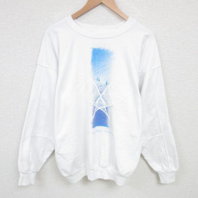 【50%OFF】SEA DOG 90s 長袖スウェット ラケット ホワイト L | 古着