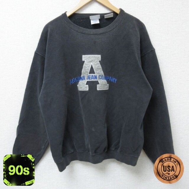 アリゾナ 90s 長袖スウェット 刺繍 ブラック XL | 古着