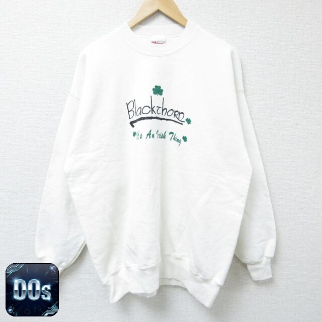 ヘインズ 00s 長袖スウェット クローバー ホワイト XL | 古着