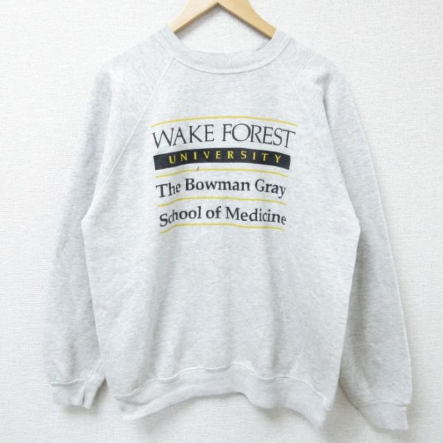 【50%OFF】ヘインズ 80s 長袖スウェット ウエイクフォレスト グレー L | 古着