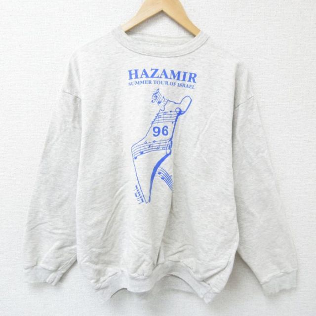 90s 長袖スウェット 音符 グレー XL | 古着