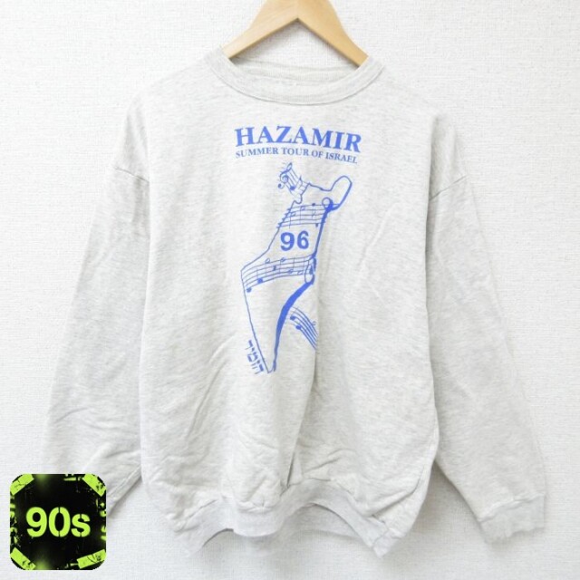 90s 長袖スウェット 音符 グレー XL | 古着