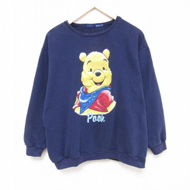 ディズニー 00s 長袖スウェット くまのプーさん ネイビー XL | 古着
