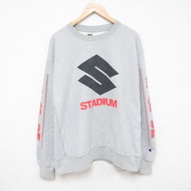 XL★古着 長袖 ヒップホップ ラップ スウェット メンズ ジャスティンビーバー 大きいサイズ クルーネック グレー 霜降り 【spe】 25mar08 中古 スエット トレーナー トップス