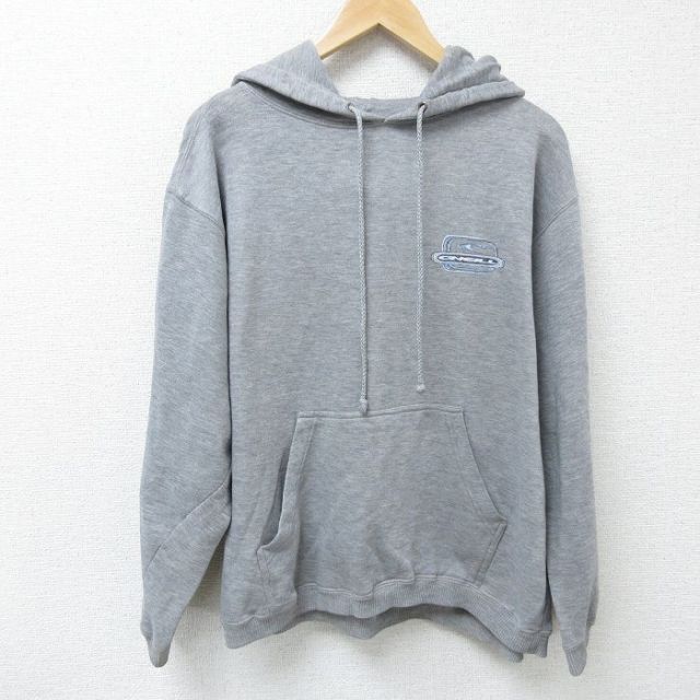 L★古着 オニール 長袖 スウェット パーカー メンズ 00年代 00s ワンポイントロゴ グレー 霜降り 25mar10 中古 スエット トレーナー トップス