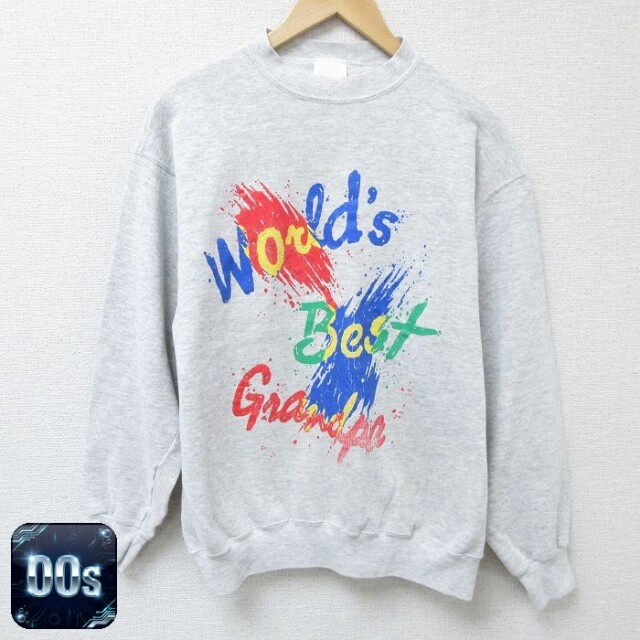 TULTEX 00s 長袖スウェット Worlds Best Gradpa グレー M | 古着