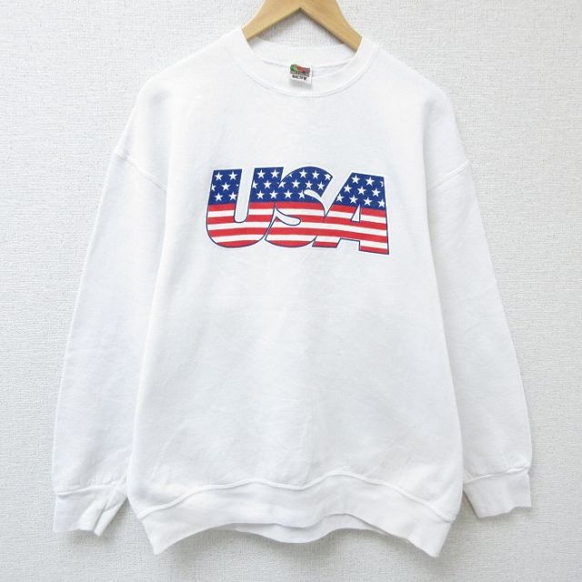 フルーツオブザルーム 00s 長袖スウェット ホワイト XL | 古着