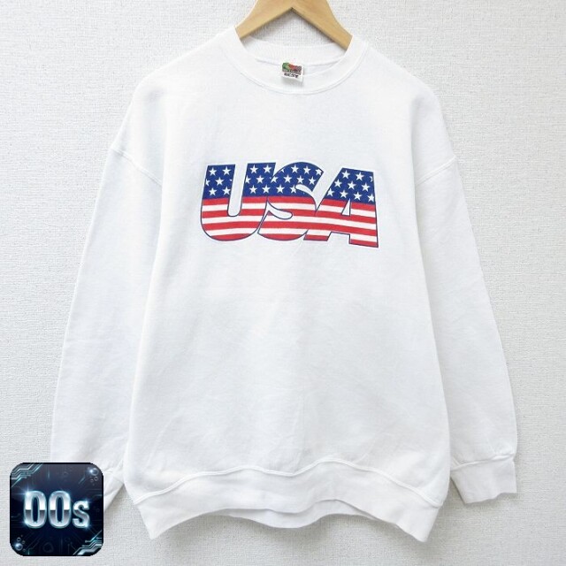 フルーツオブザルーム 00s 長袖スウェット ホワイト XL | 古着