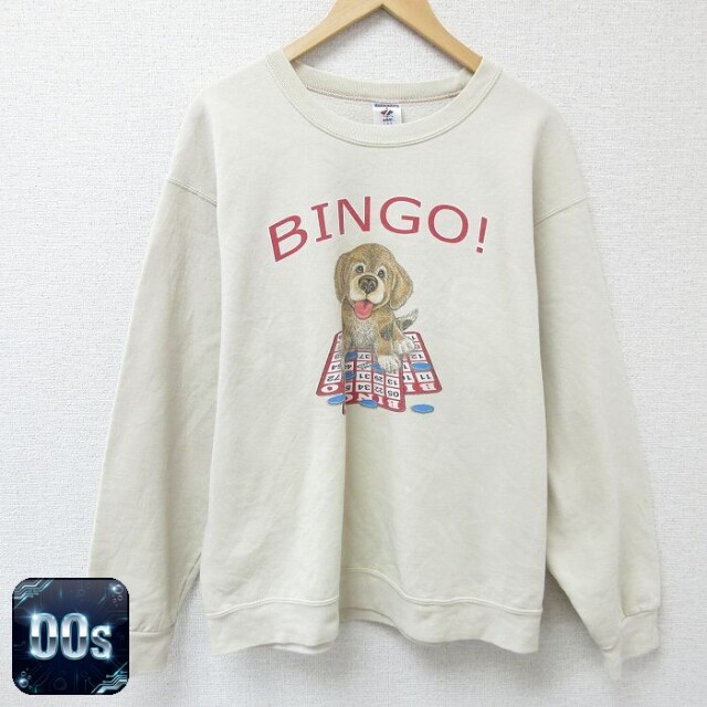 ジャージーズ 00s 長袖スウェット 犬 ベージュ L | 古着