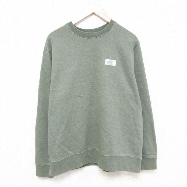 XL★古着 エディーバウアー Eddie Bauer 長袖 スウェット メンズ クルーネック 緑 グリーン 25mar14 中古 スエット トレーナー トップス