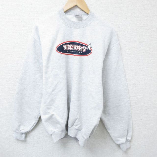 【20%OFF】M★古着 ジャージーズ 長袖 スウェット メンズ 00年代 00s ビクトリー クルーネック 薄グレー 霜降り 25mar15 中古 スエット トレーナー トップス